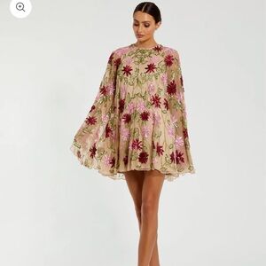 Mac Duggal Floral Embroidered Mini Dress - Multicolor